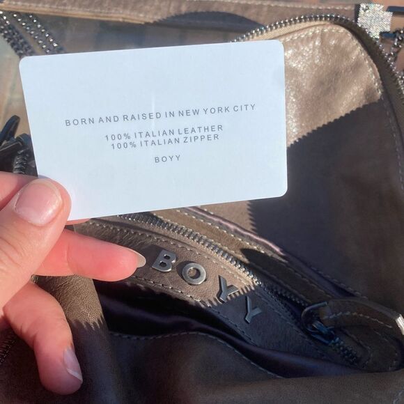 BOYY Python Embossed Leather Slash Crossbody Bag NWT - Picture 8 of 14